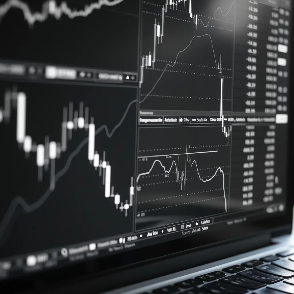 Detalle de gráficos y análisis financiero en pantalla