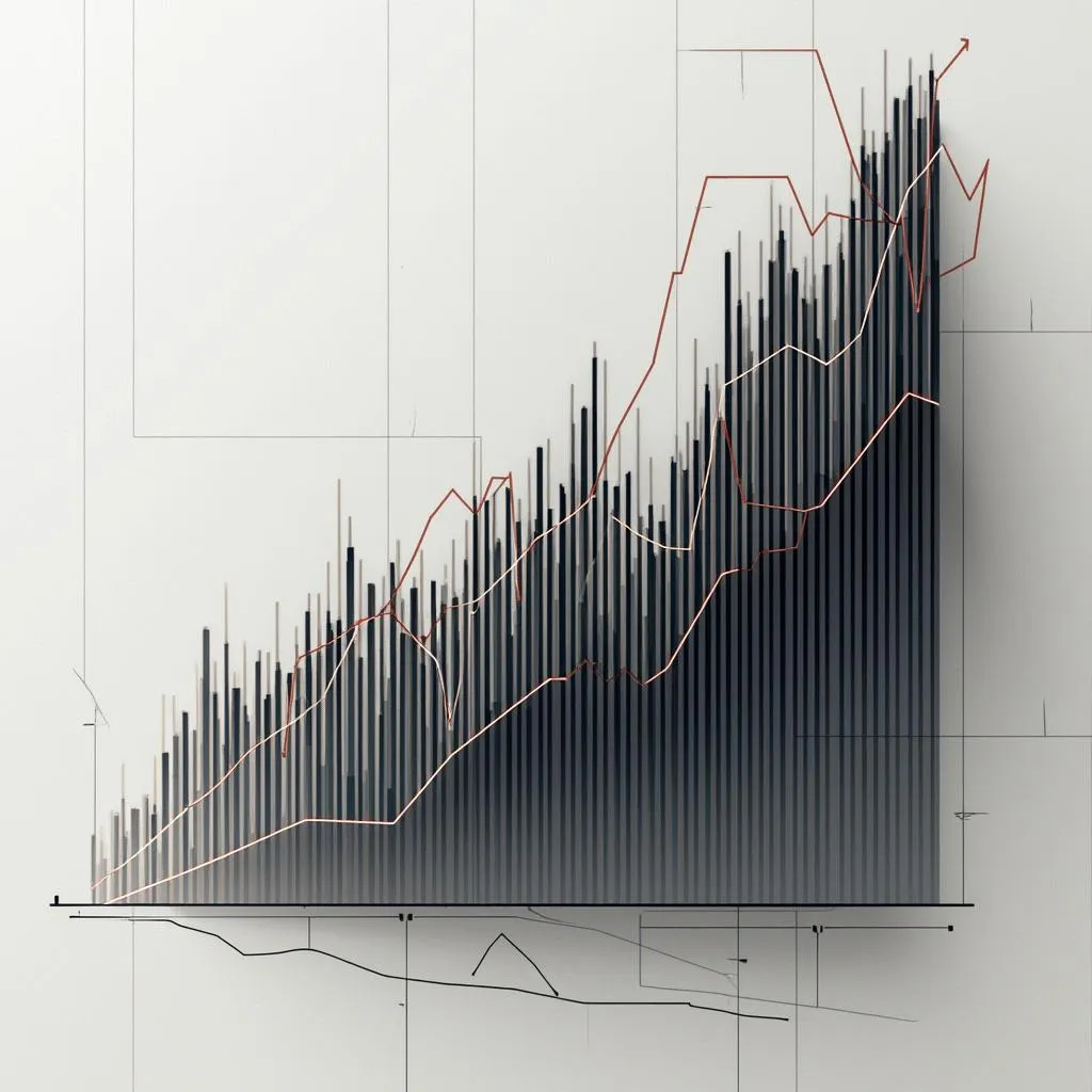 Gráficos financieros ascendentes