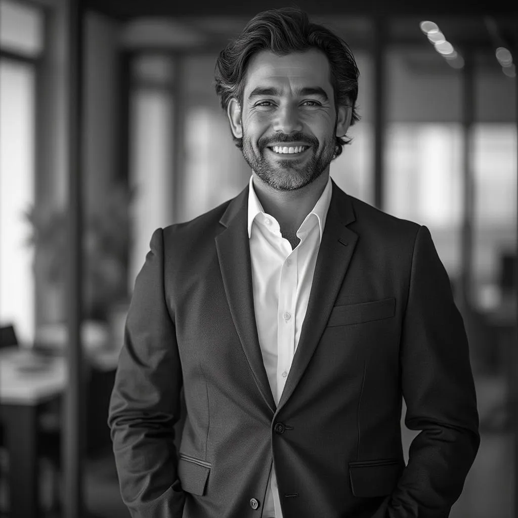 Empresario sonriendo